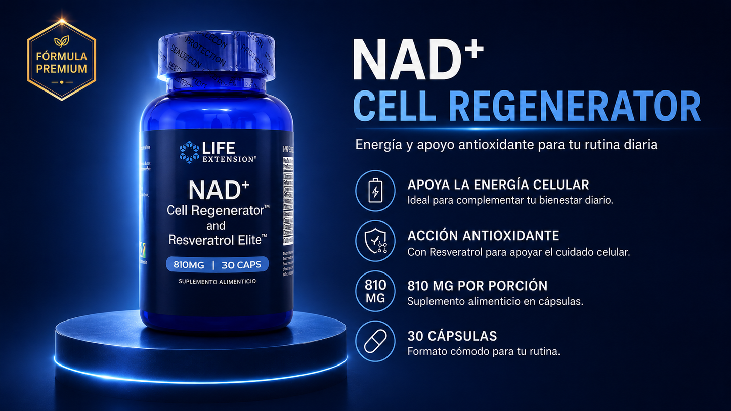 NAD+ Cell Regenerator + Resveratrol Elite – 30 Cápsulas